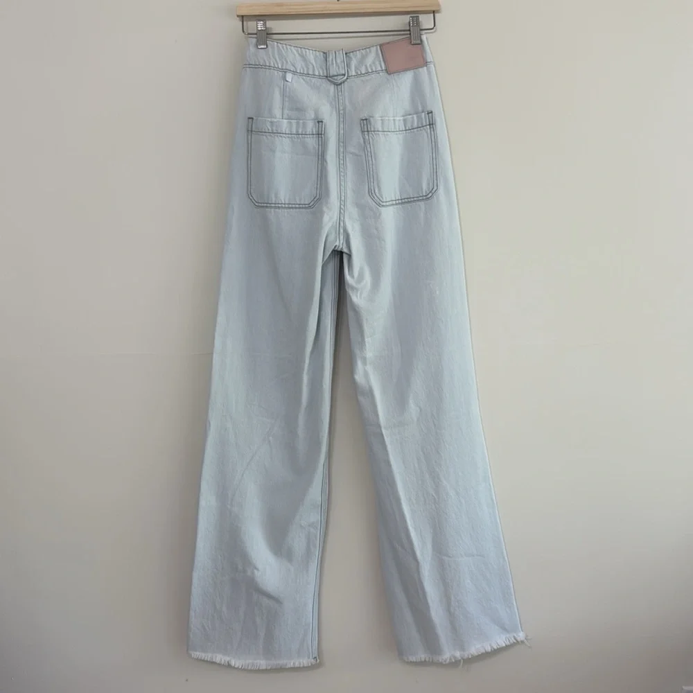 FREE PEOPLE by ZGY Denim ZEEGEEWHY‎ Light Blue Flare Jeans